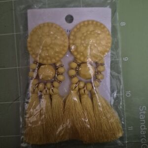 Fashion Jewelry Mustard Tassel Earrings